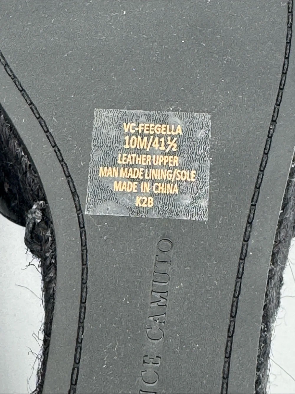 Vince Camuto Peegella Black Leather Studded Espadrille Wedge Sandals 10